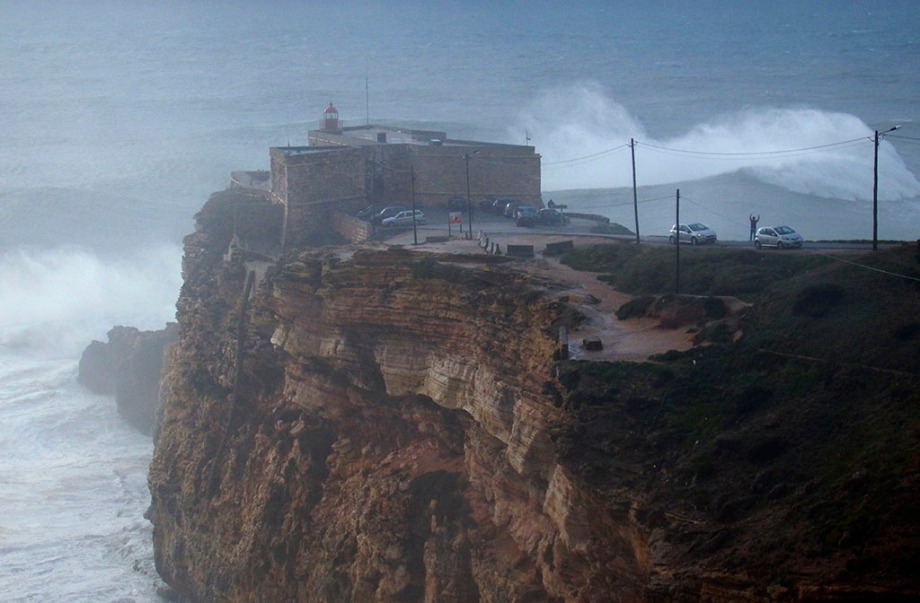 Nazare Lighthouse XXL waves Portugal